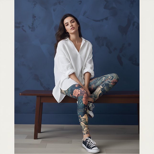 Leggings Japonais Tattoo Art Sea Creatures (Créateur téléchargé)