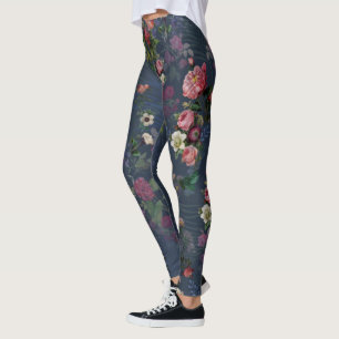 Leggings Jardin Botanique Magique Indigo Vintage