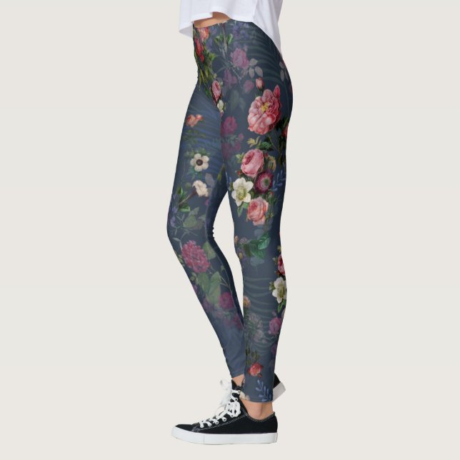Leggings Jardin Botanique Magique Indigo Vintage (Gauche)