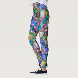 Leggings Jardin de Fleur sauvage de libellules Abstrait Flo