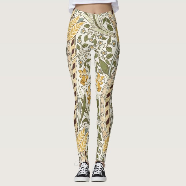 Leggings Jardin de jonquilles de William Morris Fleur Class (Devant)