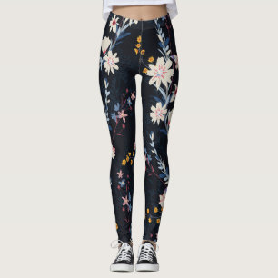 Leggings Jardin de nuit Floral Marine Motif