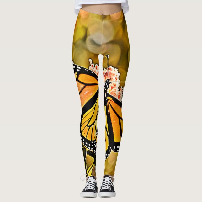 Leggings Jardin de papillons monarques Art (Devant)