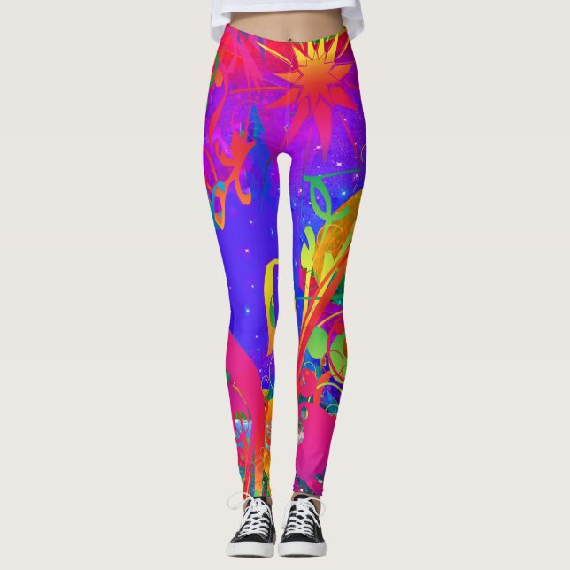 Leggings Jardin d'été magique (Devant)