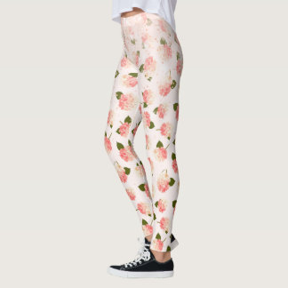 Leggings Jardin Fleuri Pailleté Vintage Peach