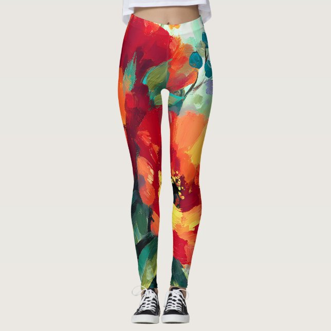 Leggings Jardin floral flamboyant (Devant)