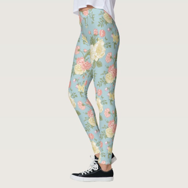Leggings Jardin Peony motif floral (Gauche)
