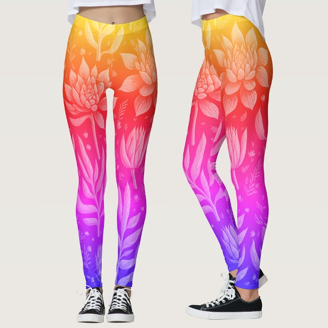 Leggings Jardin rose jaune cool Succulents Flora (Créateur téléchargé)