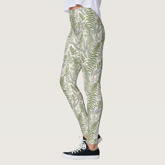 Leggings Jardin vert fleuri (Gauche)