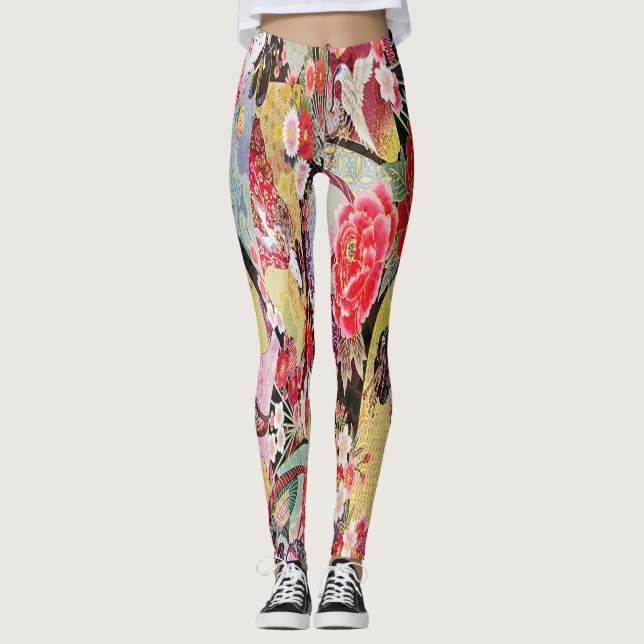 Leggings Jardins de geisha d'été (Devant)