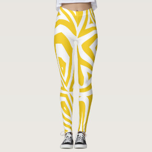 Leggings Jaune Abstraite Zèbre Imprimer Légendes femmes
