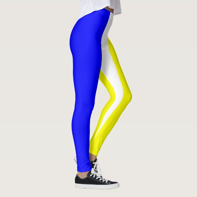 Leggings Jaune bleu et blanc Vertical-Rayés (Droite)