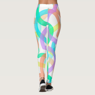 Leggings Jaune bleu rouge Abstrait thème de l'art pastel