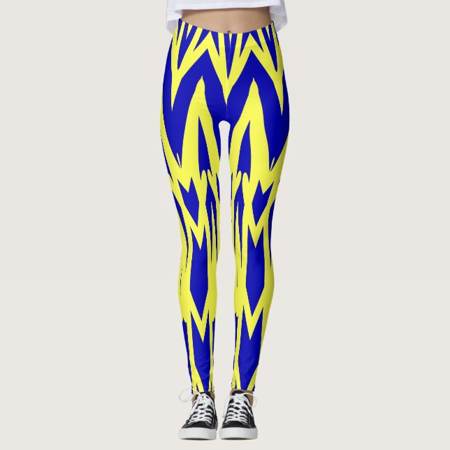 Leggings Jaune bleu vibrant classique "Ratti_Creative_Arts" (Devant)