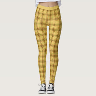 Leggings Jaune Brown écossais élégant Tartan Plaid Yoga