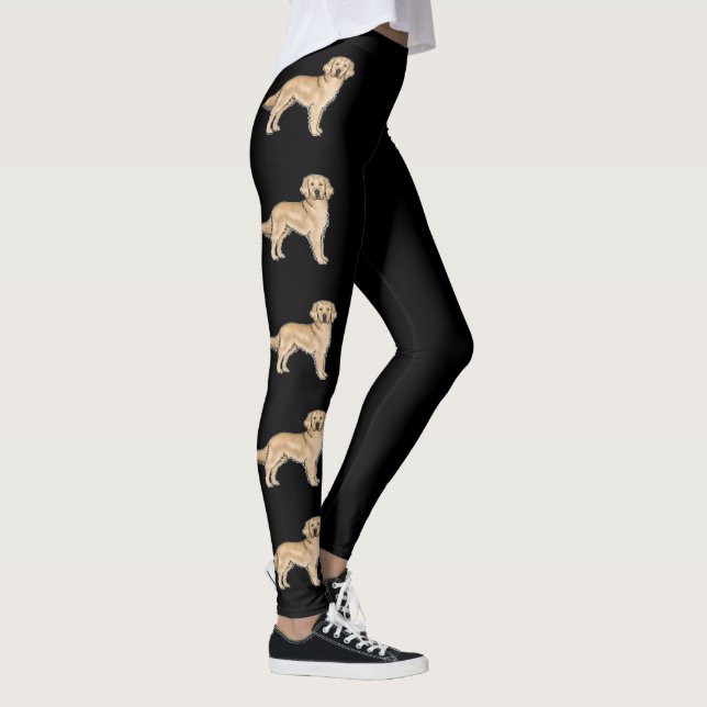 Leggings Jaune Golden Retriever mignon Chiens de dessin noi (Droite)