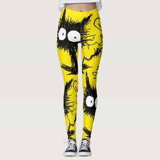 Leggings Jaune mal peigné noir de GabiGabi de chaton