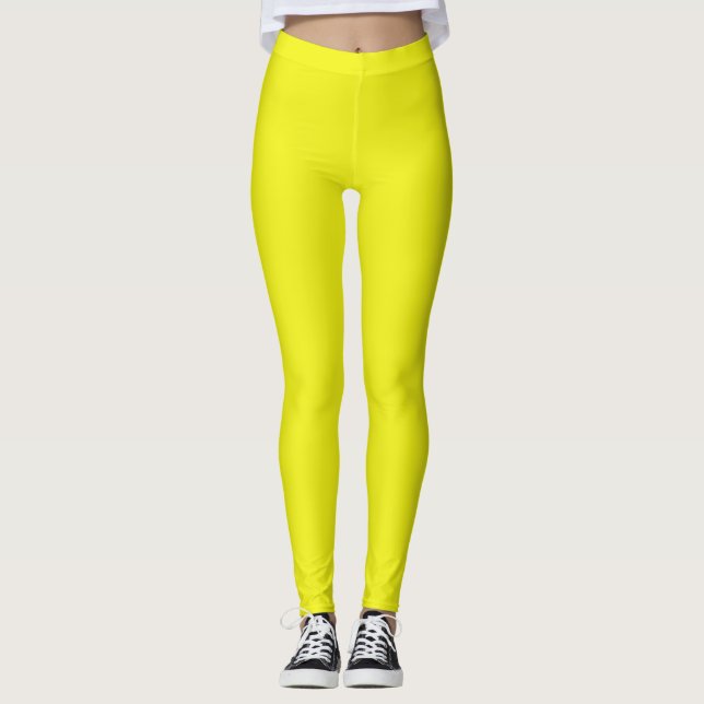 Leggings Jaune Néon Uni (Devant)