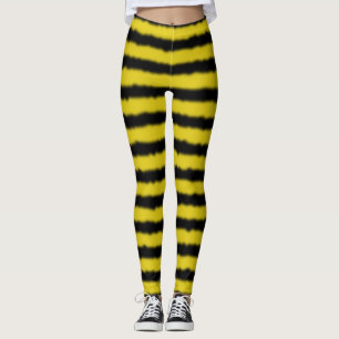 Leggings Jaune/noir gaffez les guêtres de rayures de