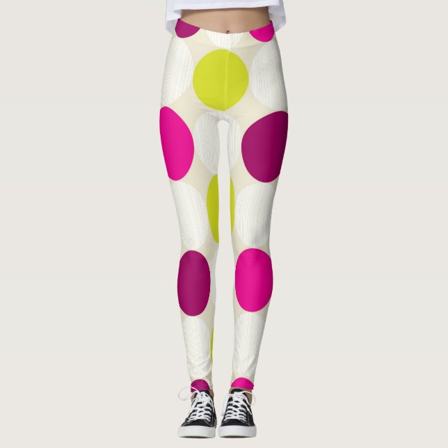 Leggings Jaune pois violette et jaune (Devant)