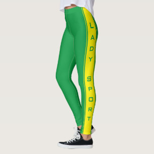 Leggings Jaune Side Grille Vert Leggations Couleurs Personn