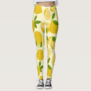 Leggings Jaune simple Motif de citron