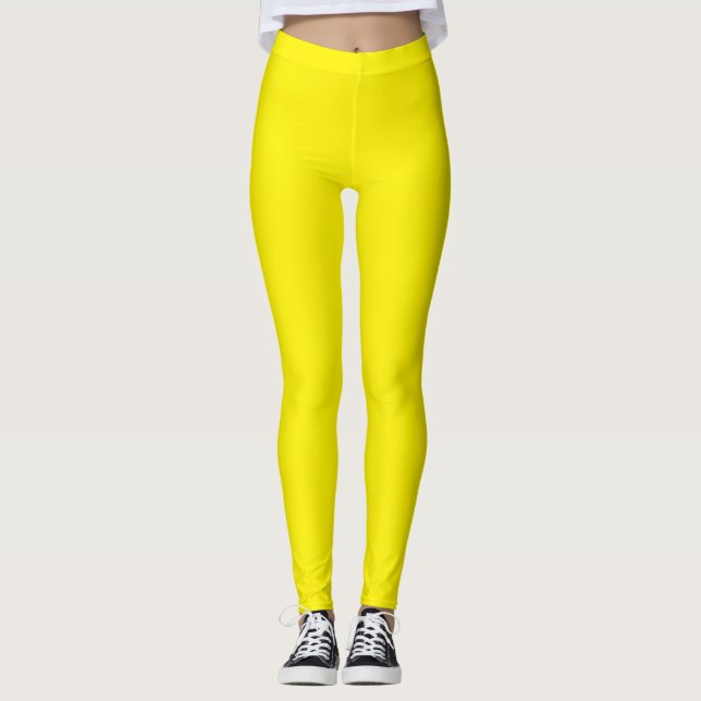 Leggings Jaune simple solide (Devant)