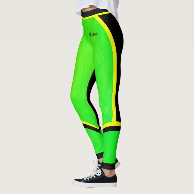 Leggings Jaune Vert Noir (votre nom) (Gauche)