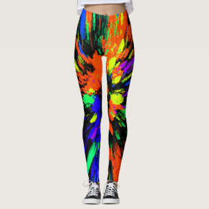Leggings Jaune vert pourpre jaune kaléidoscope bleu orange