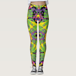 Leggings Jaune violet vert