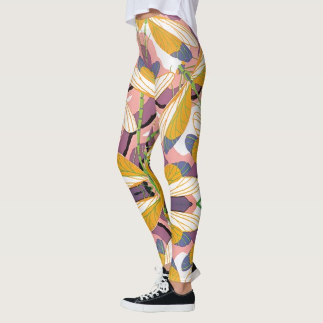 Leggings Jazz Jazz Pochoir Jardin vintage Dragonlies (Gauche)