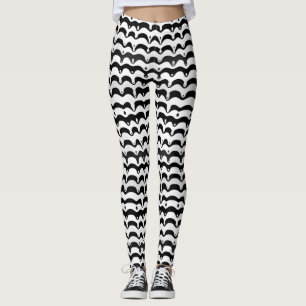 Leggings Jazzy Black & White Meling Zebra Stripes