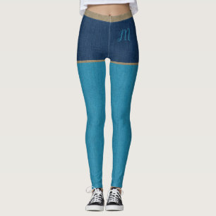 Leggings Jeans denim bleu foncé et turquoise Shorts & Init