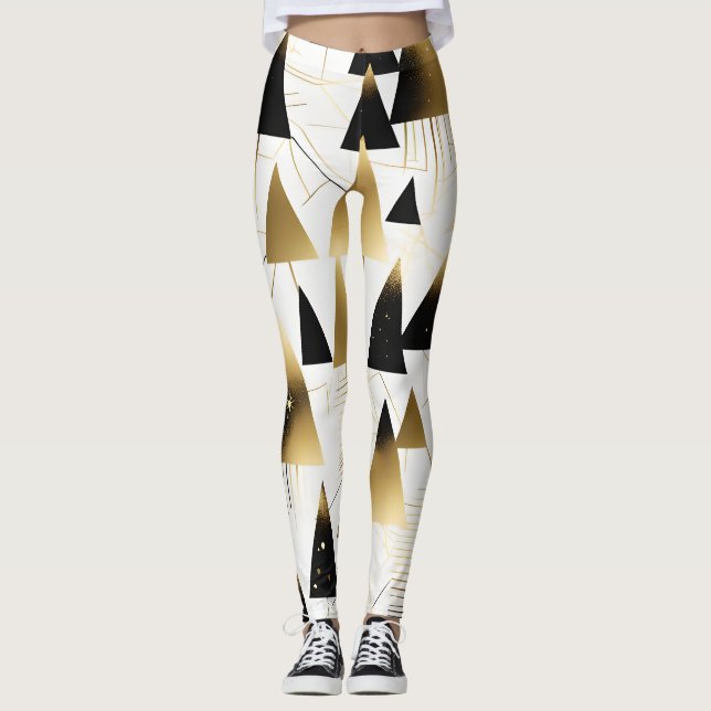 Leggings jeggings arbres de noël art déco (Devant)