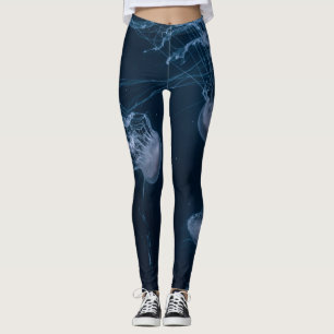 Leggings Jellyfish Leggins bleus et blancs