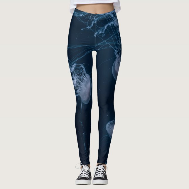 Leggings Jellyfish Leggins bleus et blancs (Devant)