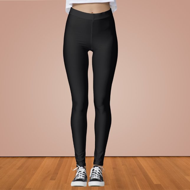 Leggings Jet noir couleur solide (Créateur téléchargé)