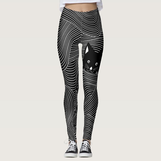 Leggings Jetez un coup d'oeil les guêtres d'un chat de huer (Devant)