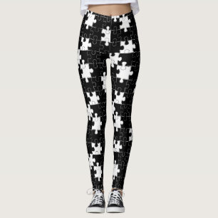 Leggings "Jeu de puzzle monochrome"