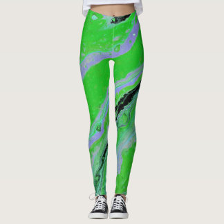 Leggings Jeu équitable 3 Lilac vert rayé Legings Abstraits