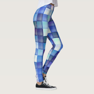 Leggings Jeu vidéo Pixels Carré bleu Motif