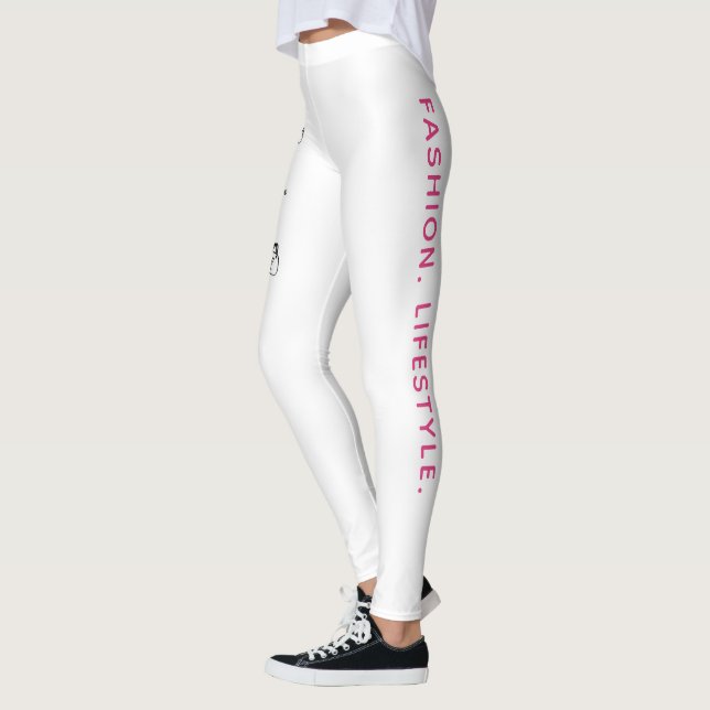 Leggings Jeune fille de mode - Croquis en noir, blanc et ro (Gauche)