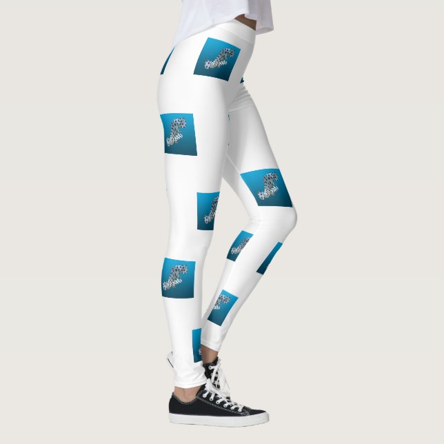 Leggings Jeune groupe - arrière - plan bleu dégradé | (Droite)