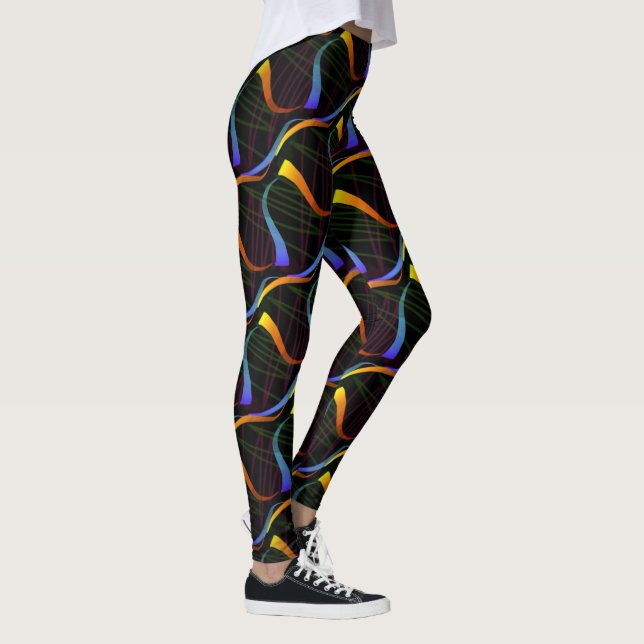 Leggings Jimette Design de bleu orange noir (Droite)