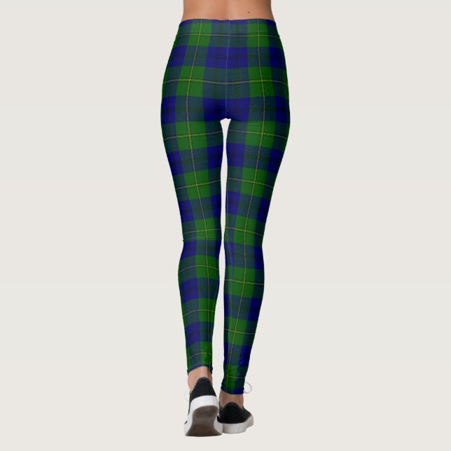 Leggings Johnstone tartan bleu vert plaid (Dos)