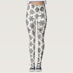 LEGGINGS JOIGINES DE FLAKE DE NEIGE POUR L'HIVER ET NOËL
