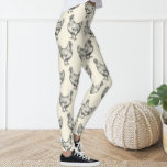 Leggings Joli Black Pastel Jaune Croquis Poulet Hen<br><div class="desc">Les pattes ornent le motif de poulet.</div>