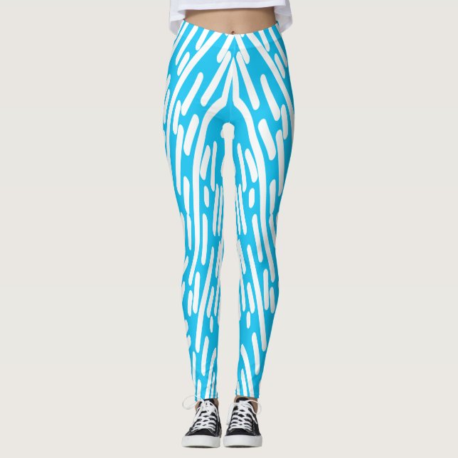 Leggings Joli blanc et sarcelle classique "Ratti_Creative_A (Devant)