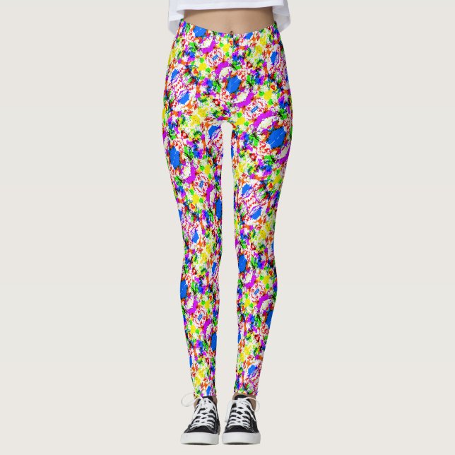 Leggings Joli design coloré de peinture éclatante (Devant)