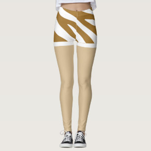 Leggings Joli design faux shorts Brown et blanc